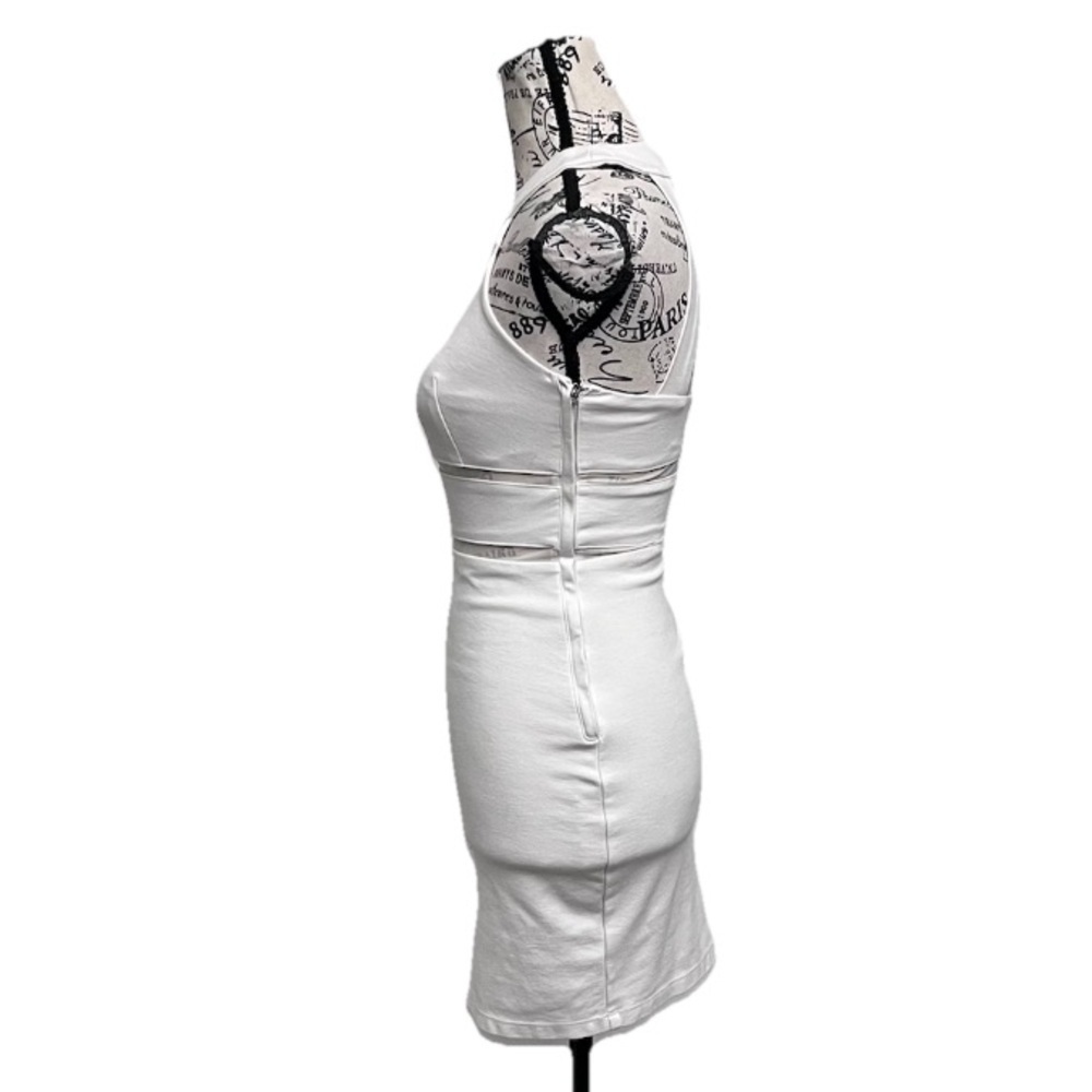 Vintage Y2K GUESS White Bodycon Mini Dress Mesh Cut-Out Sexy Party XS Holiday - Picture 4 of 9